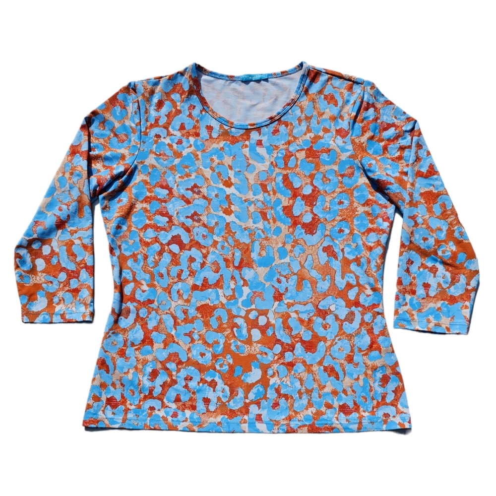 J. McLaughlin Animal Print Top Three Quarter Sleeve, NWOT